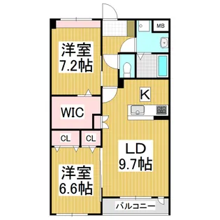 ピオニール小林Ⅱ【201号室】の間取り