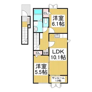 フォーピュアⅣ B【201号室】の間取り
