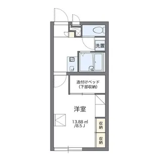レオパレスしんばし【108号室】の間取り