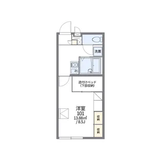 レオパレスつくし【104号室】の間取り