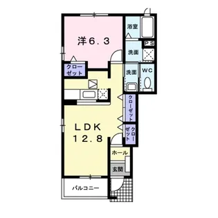 スカイハイツA【1階】の間取り
