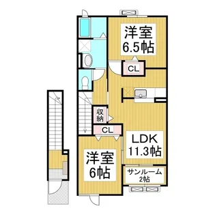ディアコート【202号室】の間取り