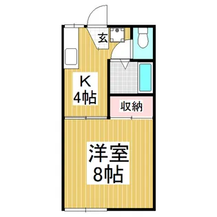 信大前青山ハイツ【A101号室】の間取り