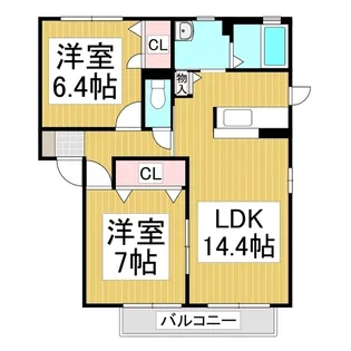 MastTown三本柳Ⅲ A棟【1階】の間取り