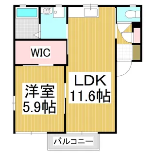 カーサ・マッローネA棟【101号室】の間取り