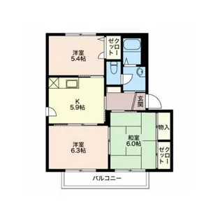 西上田ハイツⅡ1【202号室】の間取り