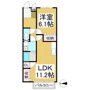 メゾンドグラン【102号室】の間取り