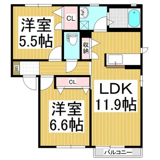 ファイン A【2階】の間取り