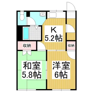 フォーブル北中【202号室】の間取り
