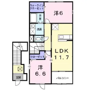 カーサ・プリムラ【206号室】の間取り