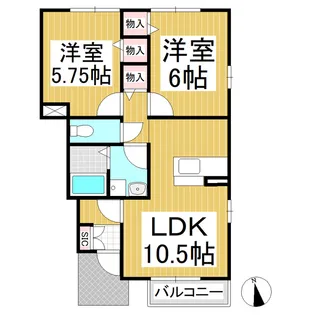 メゾン・プリマヴェール【A101号室】の間取り