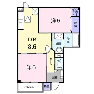 ハイツエコーA【102号室】の間取り