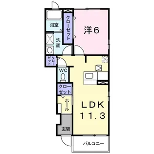 シーザース・パレス・ツバサA【1階】の間取り