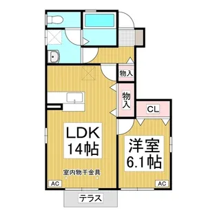 プチコート篠ノ井Ⅱ【1階】の間取り