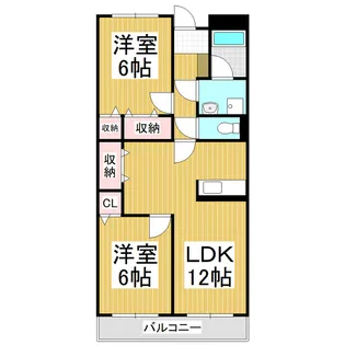 Limpiaスカイパーク早川【102号室】の間取り