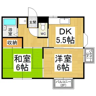 リックエステイト【201号室】の間取り