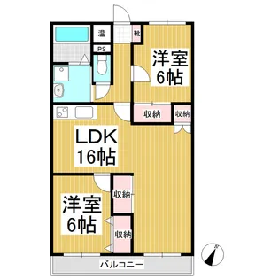 パークヒルズ松川【102号室】の間取り