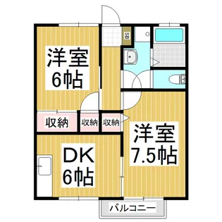 アドリーム三輪【201号室】の間取り