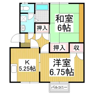 戸根川コーポ【1-A号室】の間取り