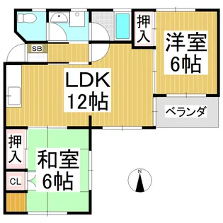 サンハイツ西条【101号室】の間取り
