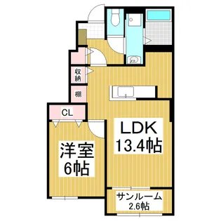 セジュール・フェリシテ【1階】の間取り