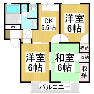 プリーザント宮沖 B棟【202号室】の間取り