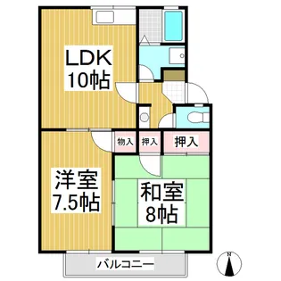 メゾンリポーズ A棟【202号室】の間取り