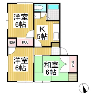 ドゥグレース【202号室】の間取り