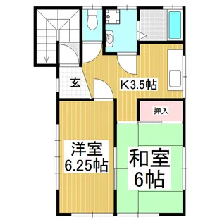 白沢青山ハイツ【2F号室】の間取り