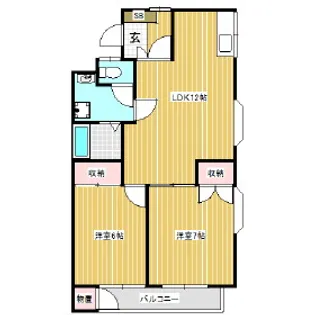 アーバンライフコマツ【205号室】の間取り