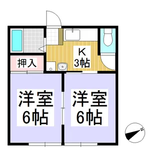 川辺町マンション【201号室】の間取り