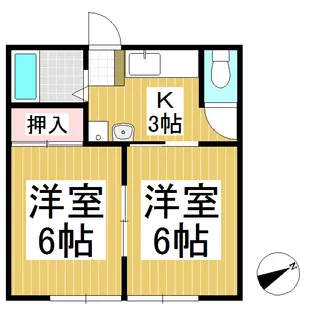 川辺町マンション【205号室】の間取り