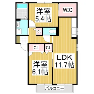 グランシードあづみA【2階】の間取り