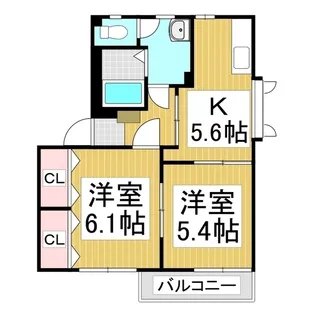 エーデルワイス B棟【1階】の間取り