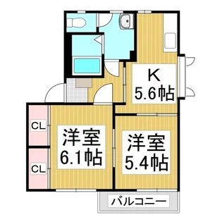 エーデルワイス B棟【2階】の間取り