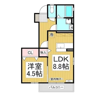 グランコートⅡ【101号室】の間取り