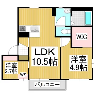DIAS RIVER SIDE B棟【2階】の間取り
