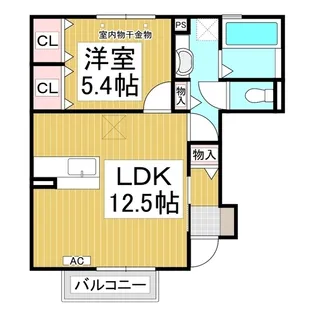 エクセラン綱島【1階】の間取り