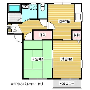 オーガニックキムラ B【202号室】の間取り