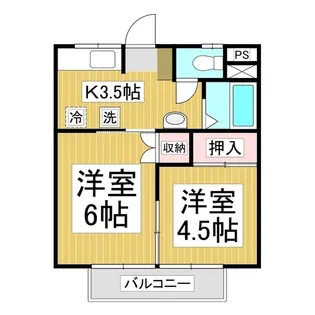 春日ハイツ【2-B号室】の間取り