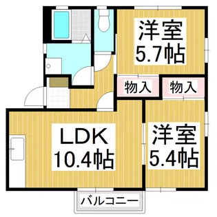 エステートK N棟【2階】の間取り