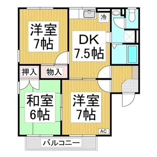 コーポ新稜 A【202号室】の間取り