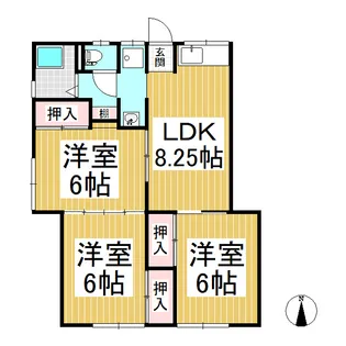 長野県須坂市日滝【アパート】の間取り