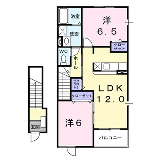 ミーツハウスKOMACHI B【2階】の間取り