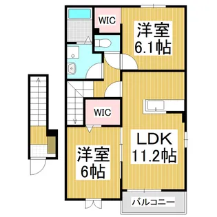 プレジールK【203号室】の間取り