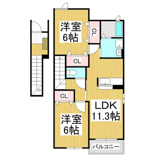 アイリスコートA【2階】の間取り