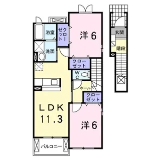 カーサ エレガンテC【2階】の間取り