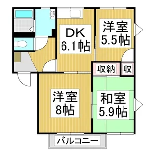 フレグランス五反田パレスA【202号室】の間取り