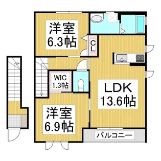 コートエスパシオ【2階】の間取り