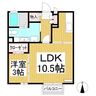サンパティーク上田原A【102号室】の間取り
